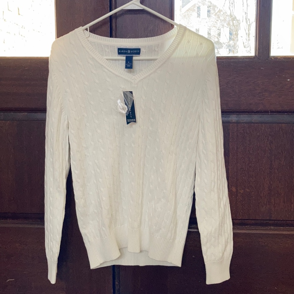 NWT Karen Scott Winter White Sweater